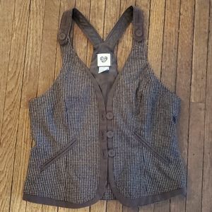Brown Plaid Vest